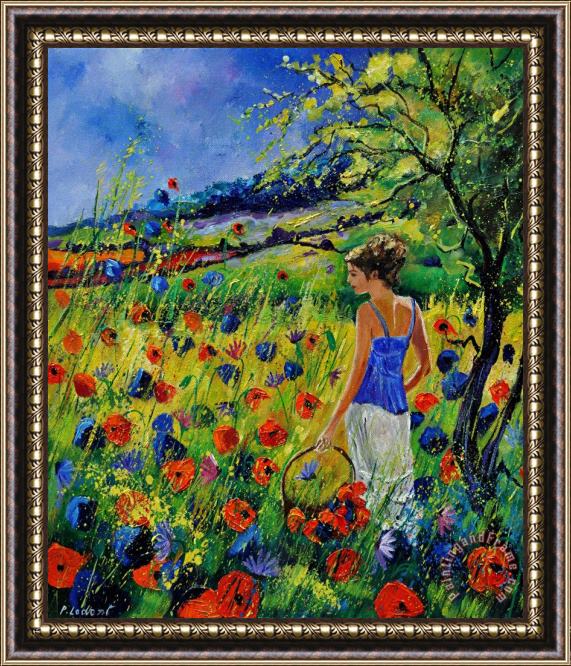 Pol Ledent Picking flowers Framed Painting