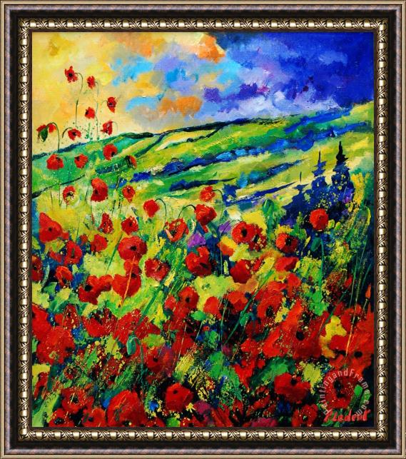 Pol Ledent Poppies 78 Framed Painting