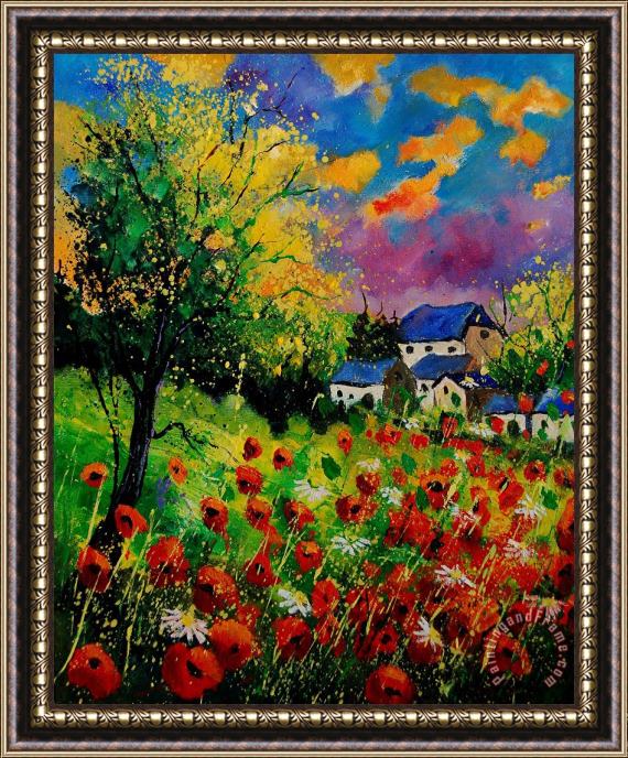 Pol Ledent Poppies and daisies 560110 Framed Painting