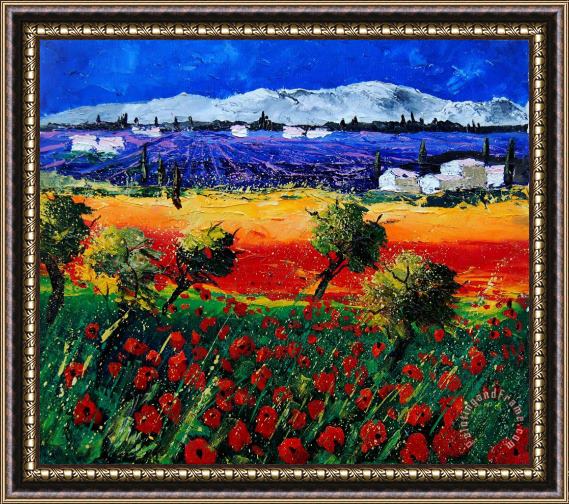Pol Ledent Poppies in Provence Framed Painting