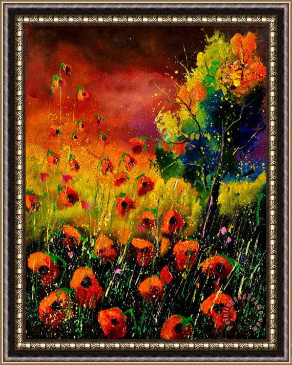 Pol Ledent Red Poppies 451130 Framed Painting