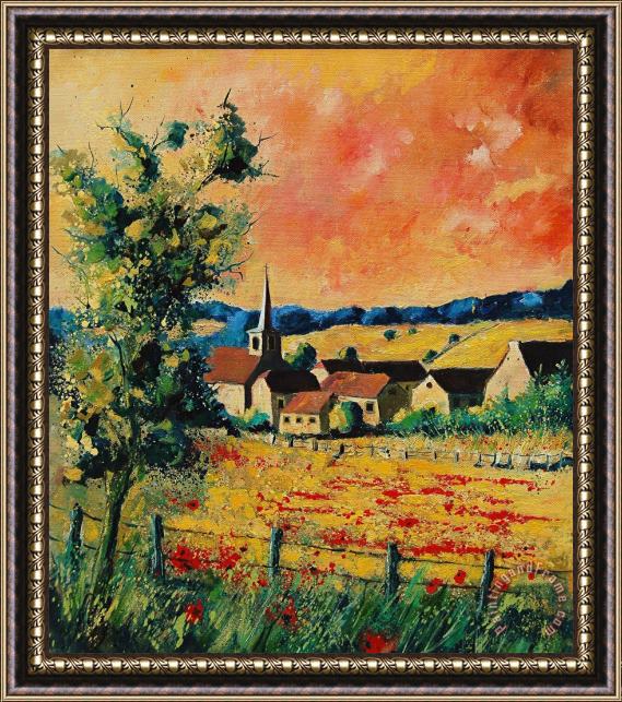 Pol Ledent Red Poppies In Gendron Framed Painting
