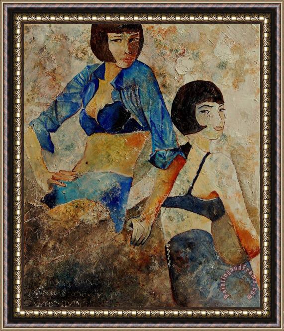 Pol Ledent Sisters Framed Painting