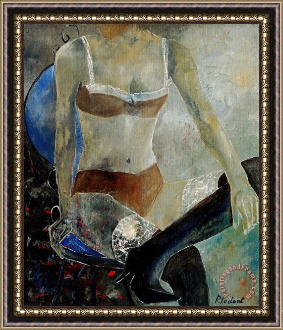 Pol Ledent Sitting girl Framed Painting