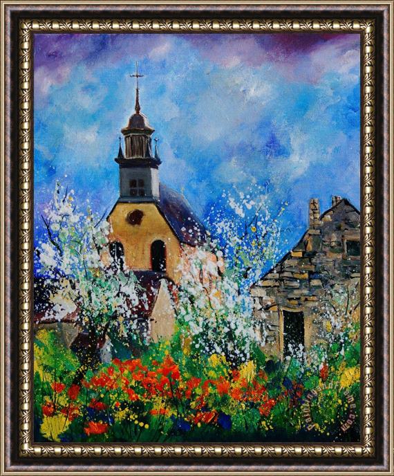 Pol Ledent Spring In Foy Notre Dame Dinant Framed Painting