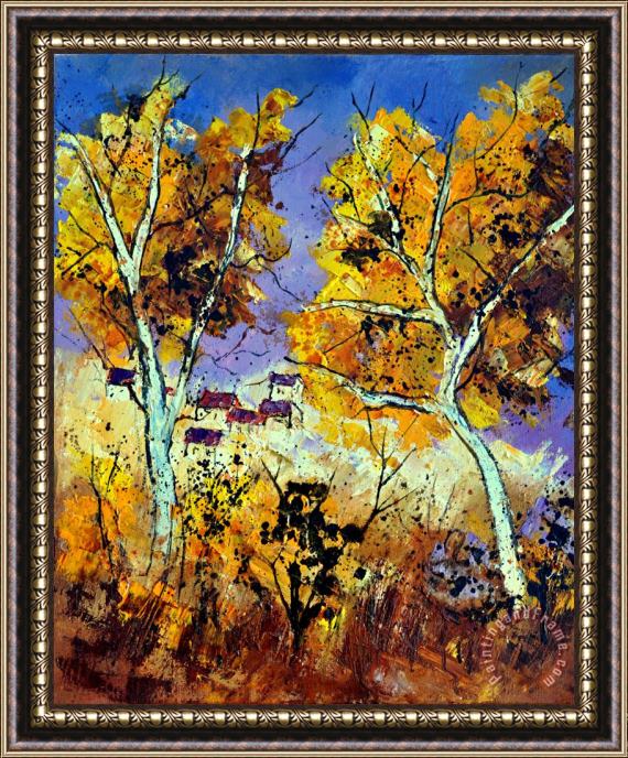Pol Ledent Two trees in Fall Framed Painting