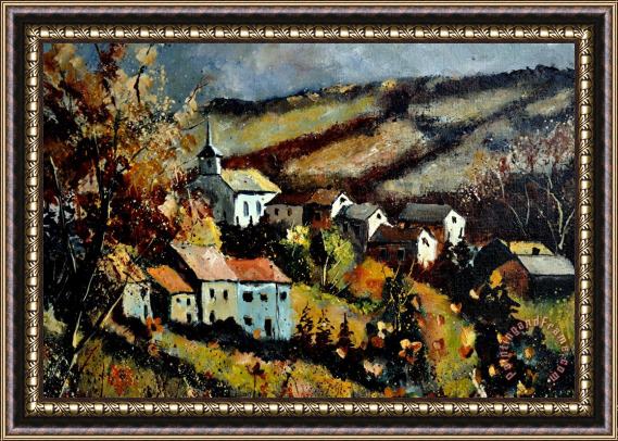 Pol Ledent Village In Fall Framed Painting