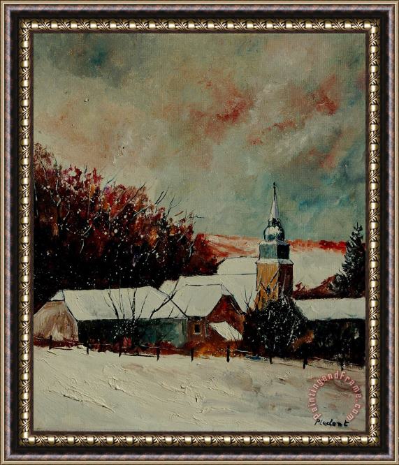 Pol Ledent Winter Landscape Framed Painting