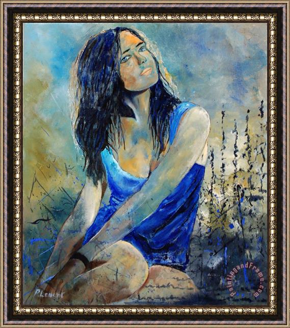Pol Ledent Young Girl In Blue Framed Print