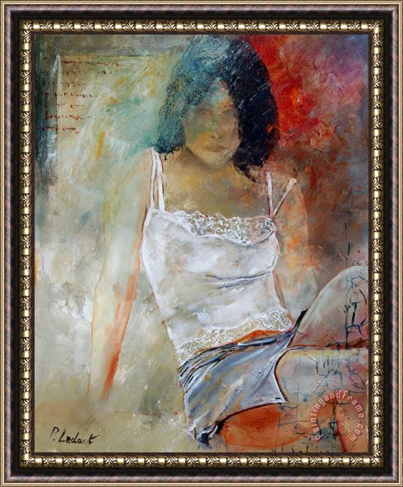 Pol Ledent Young Girl Sitting Framed Painting