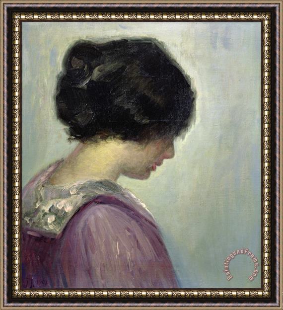 Portrait of a Lady Viggo Johansen Framed Painting