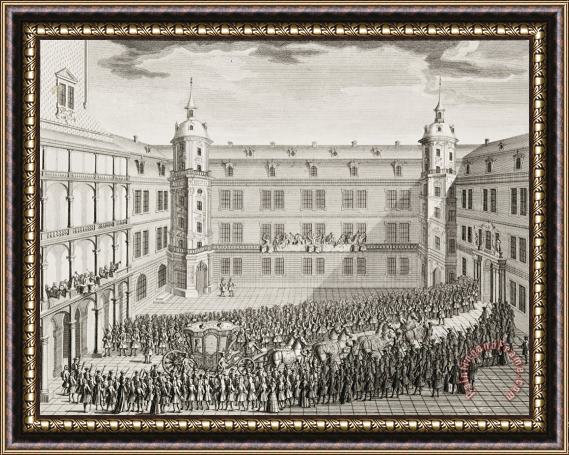 Quirijn Fonbonne Dresden Palace, Great Courtyard at The Arrival of Archduchess Maria Josepha Framed Painting