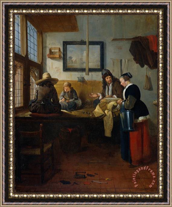 Quiringh Gerritsz. Van Brekelenkam The Tailor's Workshop Framed Painting