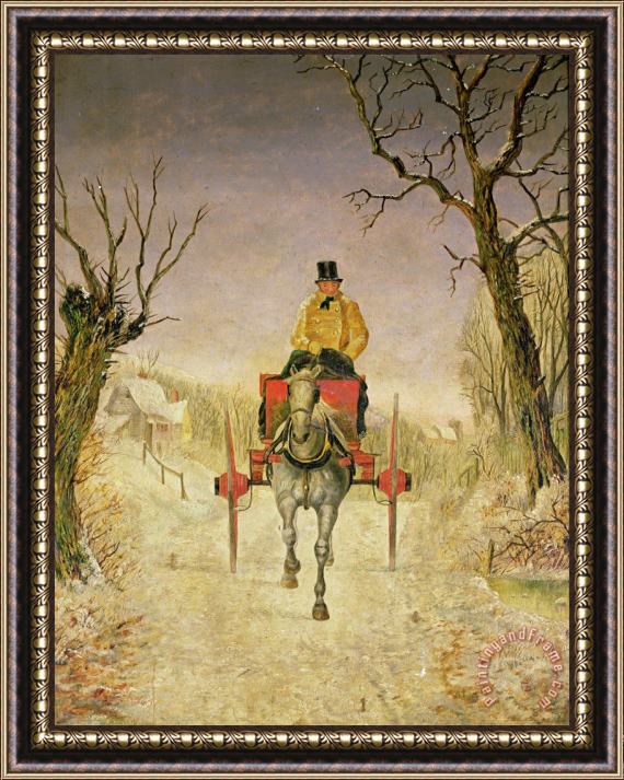 R R Ripley Mail Cart Christmas Framed Painting