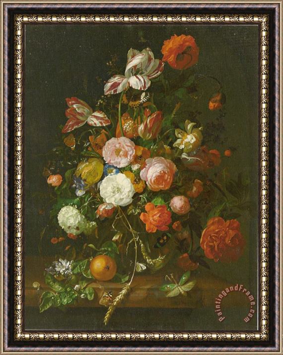 Rachel Ruysch Bunch of Flowers Framed Painting