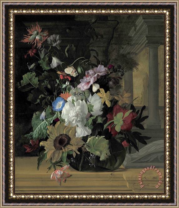 Rachel Ruysch Vase of Flowers Framed Painting