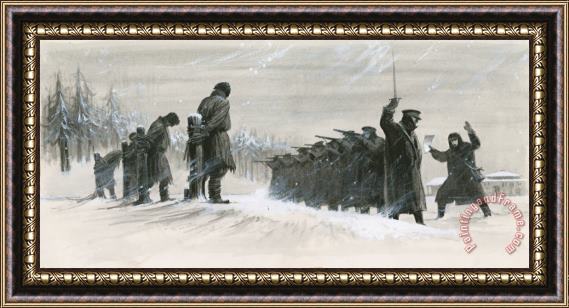 Ralph Bruce A Last Minute Reprieve Saved Fyodor Dostoievski From The Firing Squad Framed Painting