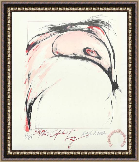 Ralph Steadman 5th Plate. Corpulent Lady., Ca. 1970 Framed Print