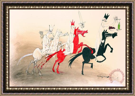 Ralph Steadman Horsemen of The Apocalypse Framed Painting