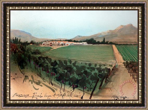 Ralph Steadman Wine Oddbins Errauriz Panquehue Vineyard Chile, 1992 Framed Print