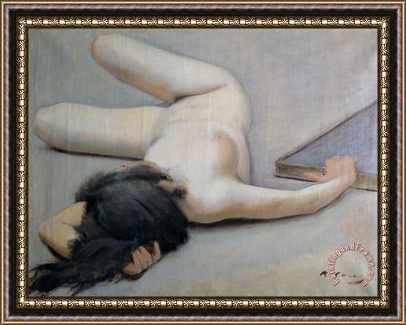Ramon Casas i Carbo Female Nude Framed Print
