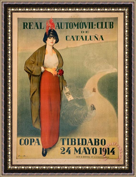 Ramon Casas i Carbo Real Automovil Club De Cataluna. Copa Tibidabo Framed Print
