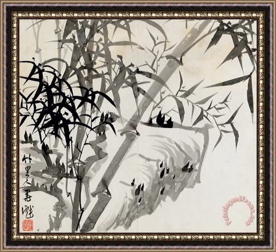 Rang Tian Leaf C Framed Painting