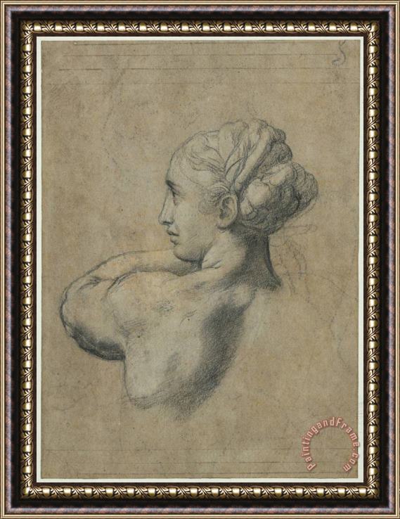 Raphael Head of a Woman Framed Painting