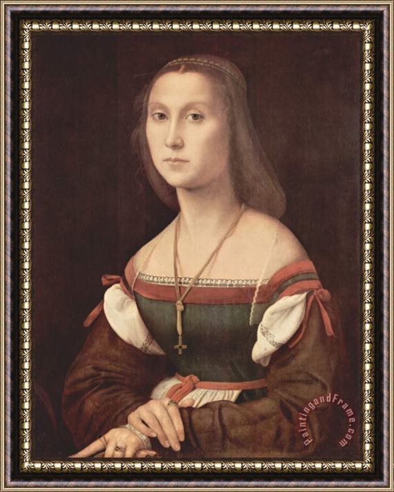 Raphael Portrait of a Young Woman aka La Muta - 1507 Framed Painting