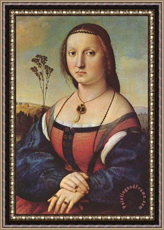 Raphael Portrait of Maddalena Doni Framed Painting