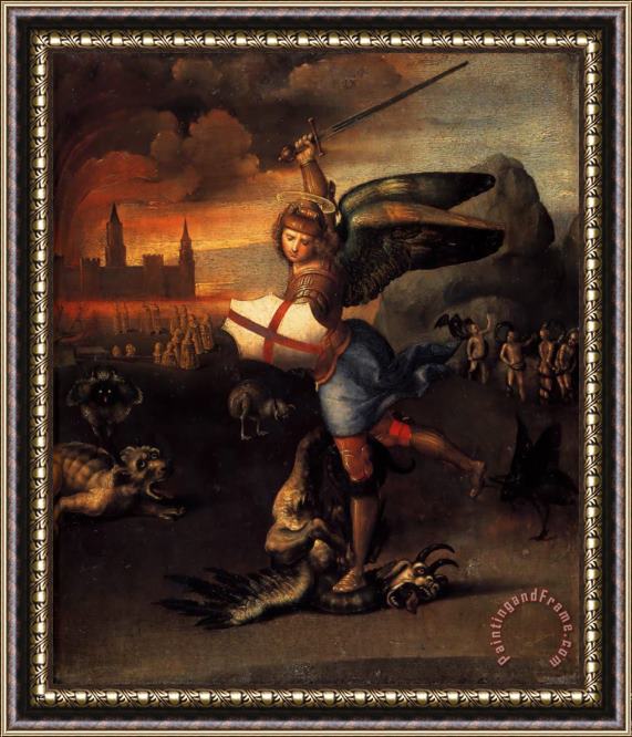 Raphael Saint Michael And The Dragon Framed Painting