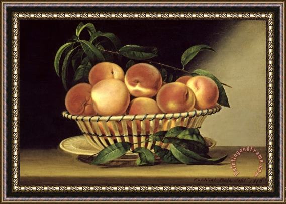 Raphaelle Peale Bowl of Peaches Framed Painting