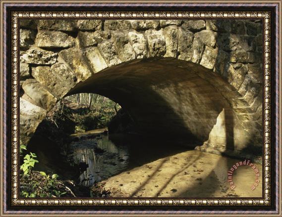 Raymond Gehman A Stone Bridge Spans a Gentle Clear Creek Framed Painting