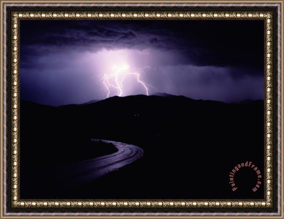 Raymond Gehman A Summer Storm in Yellowstone National Park Framed Painting