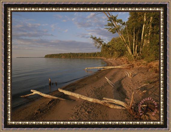 Raymond Gehman A View of The Shoreline in The Apostle Islands Framed Painting
