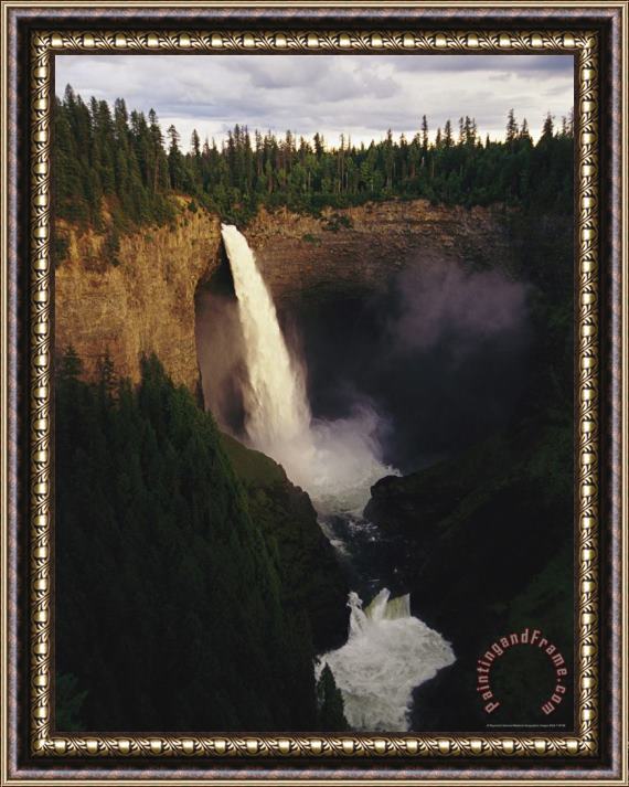Raymond Gehman An Elevated View of Helmcken Falls Just Before Sunset Framed Painting