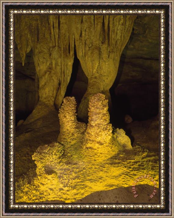 Raymond Gehman Beautiful Limestone Rock Formations in Mammoth Cave Framed Print