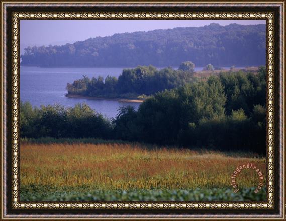 Raymond Gehman Big Sandy River And Fields Along The Shore Framed Painting