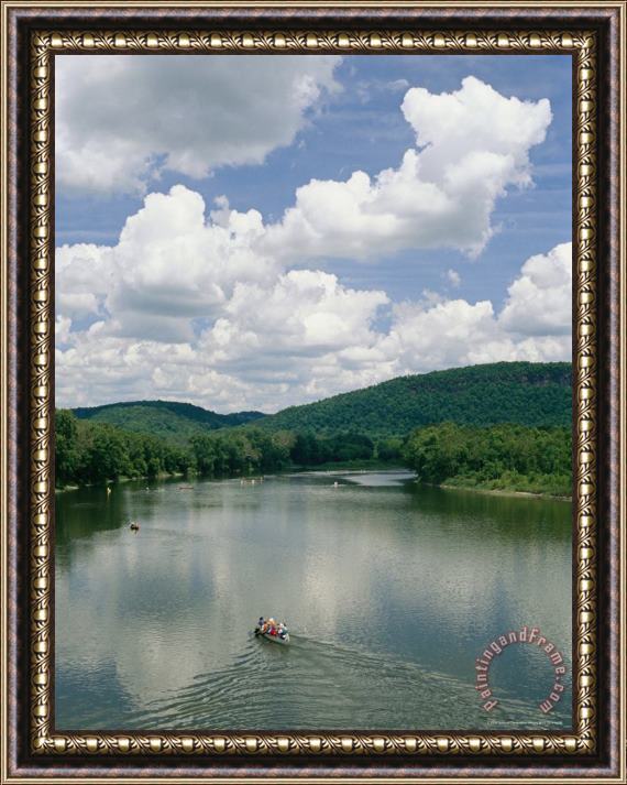 Raymond Gehman Canoeists on The Susquehanna River Near The Endless Mountains Framed Painting