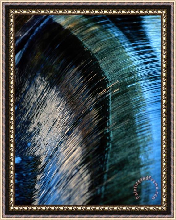 Raymond Gehman Close View of a Sheet of Water Pouring Over a Dam Framed Painting