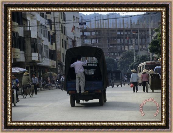 Raymond Gehman Downtown Pingxiang Guangxi Autonomous Region China Framed Painting