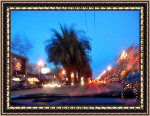 Raymond Gehman Driving Down Market Street in San Framed Painting