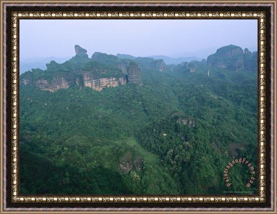 Raymond Gehman Elevated View of Red Stone Park in China S Danxia Range Framed Print
