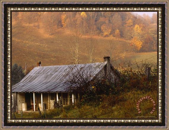 Raymond Gehman Farm House Near Volney Virginia in Central Appalachia Framed Painting