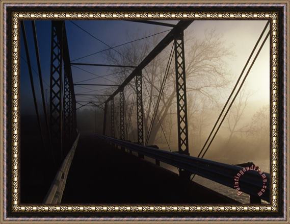 Raymond Gehman Fog at Sunrise From a Bridge Over The Little Tennessee River Framed Print
