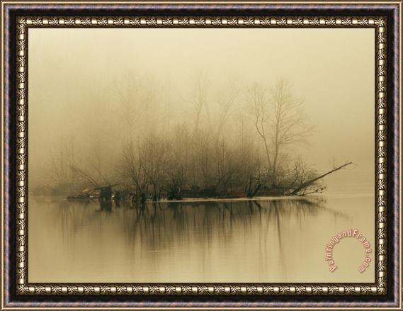 Raymond Gehman Fog Hovers Above The James River at Dawn Framed Print