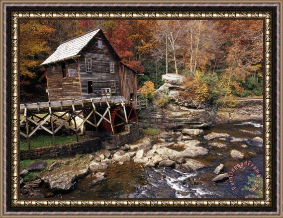 Raymond Gehman Fully Operational Grist Mill Sells Its Products to Park Visitors Framed Print
