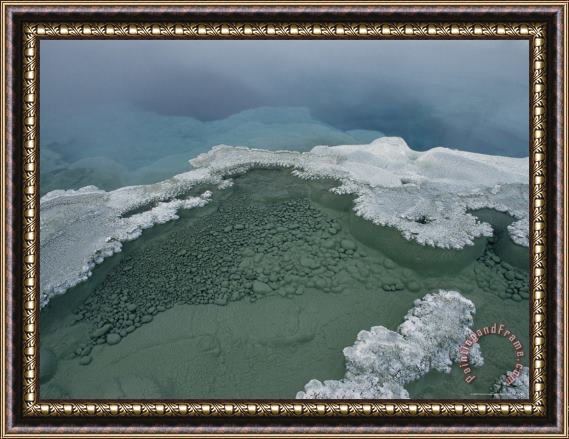 Raymond Gehman Hot Spring And Geyserite Yellowstone National Park Wyoming Framed Painting