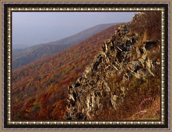 Raymond Gehman Jagged Rock Outcrop on a Mountainside Framed Print