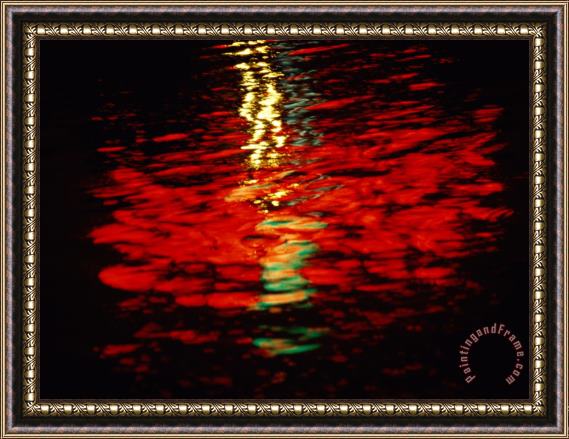 Raymond Gehman Light Reflected in The Water at Night Framed Print